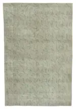 Damalı Modern Dizayn Geometrik Bej Pamuk Üstü Yün El Dokuma Halı-200x294