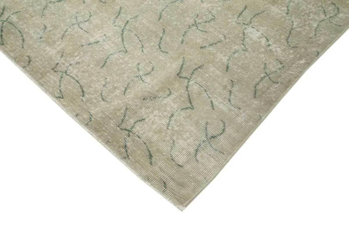 Damalı Modern Dizayn Geometrik Bej Pamuk Üstü Yün El Dokuma Halı-200x294 - Görsel 4