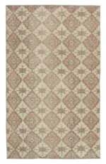 Damalı Modern Dizayn Geometrik Multi Renk Pamuk Üstü Yün El Dokuma Halı-170x272