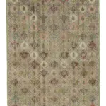 Damalı Modern Dizayn Geometrik Multi Renk Pamuk Üstü Yün El Dokuma Halı-178x330