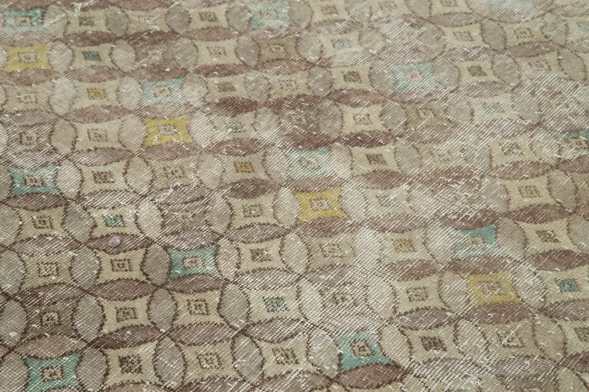 Damalı Modern Dizayn Geometrik Multi Renk Pamuk Üstü Yün El Dokuma Halı-190x256 - Görsel 5