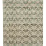 Damalı Modern Dizayn Geometrik Multi Renk Pamuk Üstü Yün El Dokuma Halı-168x285