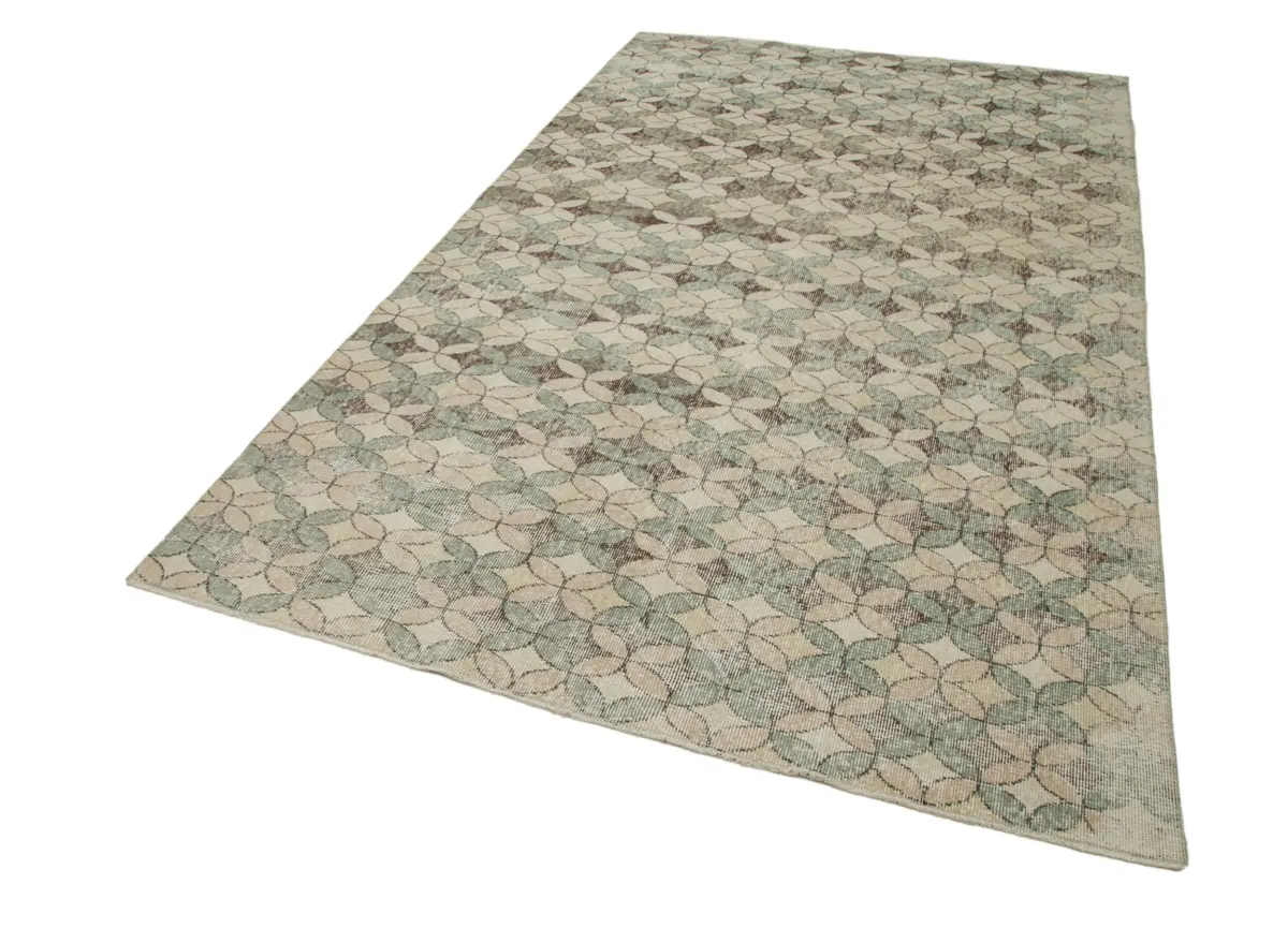 Damalı Modern Dizayn Geometrik Multi Renk Pamuk Üstü Yün El Dokuma Halı-168x285 - Görsel 3