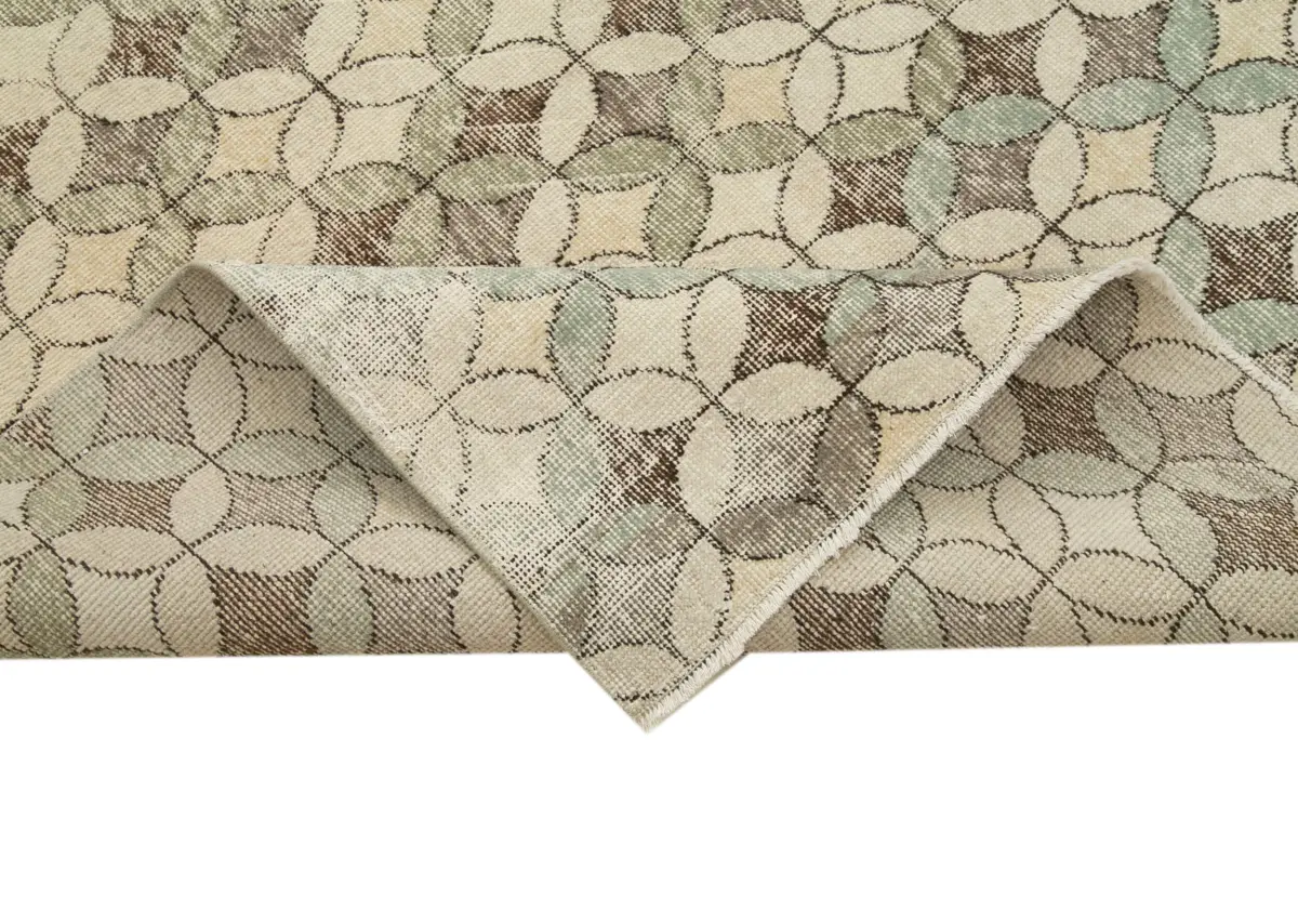 Damalı Modern Dizayn Geometrik Multi Renk Pamuk Üstü Yün El Dokuma Halı-168x285 - Görsel 6