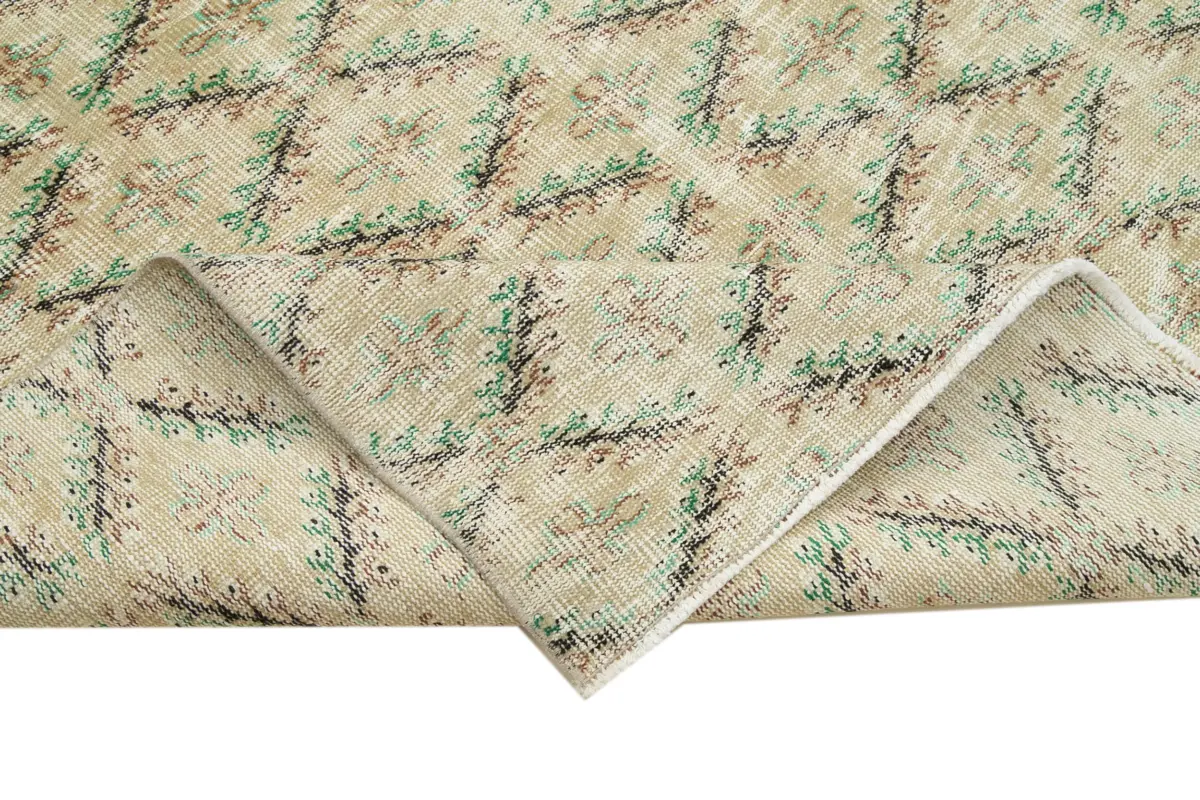 Damalı Modern Dizayn Geometrik Multi Renk Pamuk Üstü Yün El Dokuma Halı-186x281 - Görsel 6