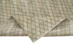 Damalı Modern Dizayn Geometrik Bej Pamuk Üstü Yün El Dokuma Halı-146x260 - Görsel 6