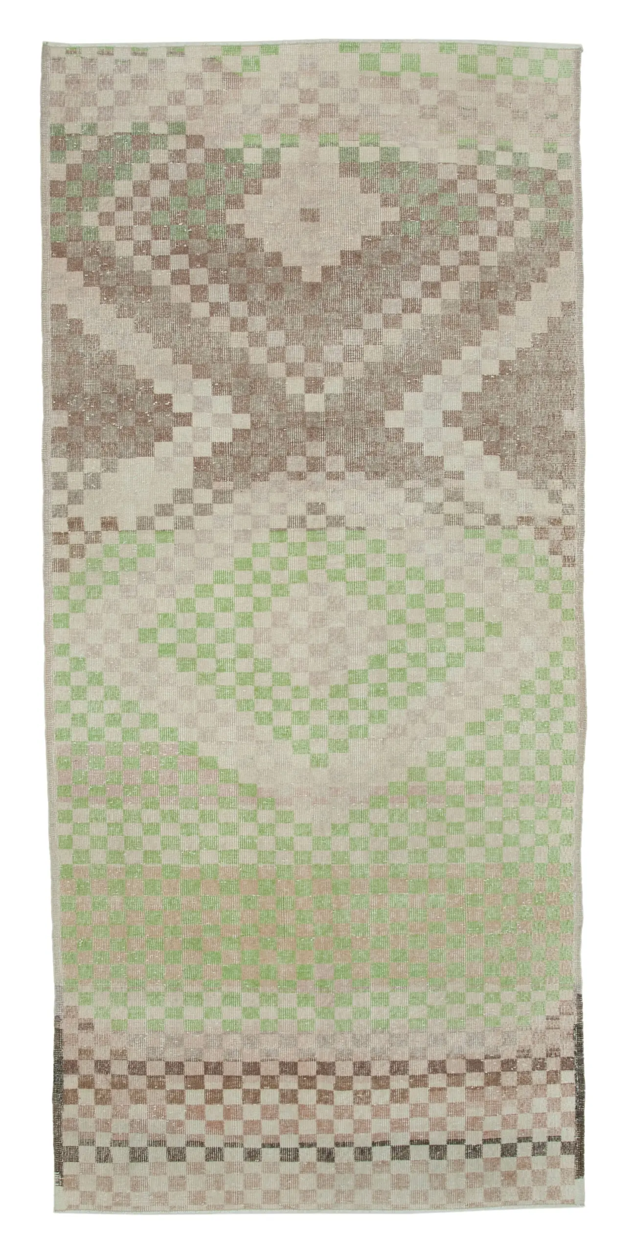 Rc_33256_0_Multicolor_Geometric_Rugs Damalı Modern Dizayn Geometrik Multi Renk Pamuk Üstü Yün El Dokuma Halı-132x290 - Görsel 1