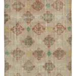 Damalı Modern Dizayn Geometrik Multi Renk Pamuk üstü Yün El Dokuma Halı-164x268