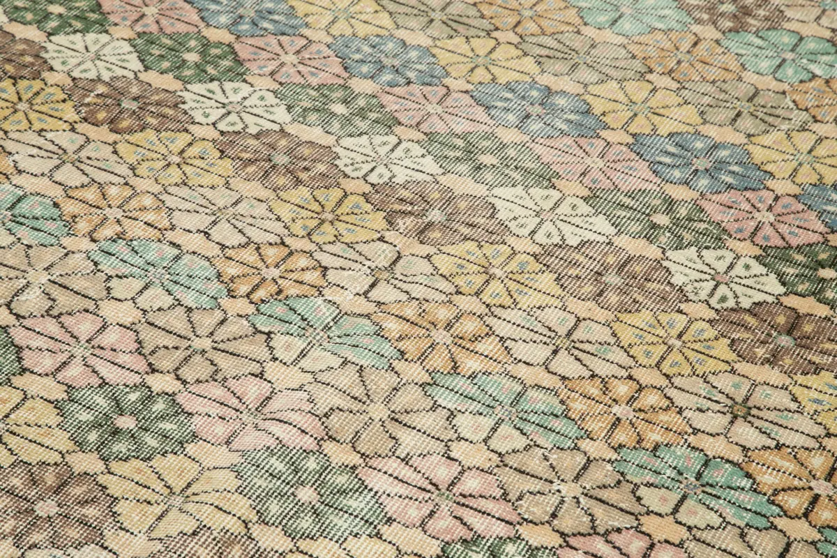 Damalı Modern Dizayn Geometrik Multi Renk Pamuk Üstü Yün El Dokuma Halı-166x284 - Görsel 5