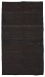 Kıl Çizgili Kahverengi Keçi Kılı İpliğinden El Dokuma Kilim-161x283