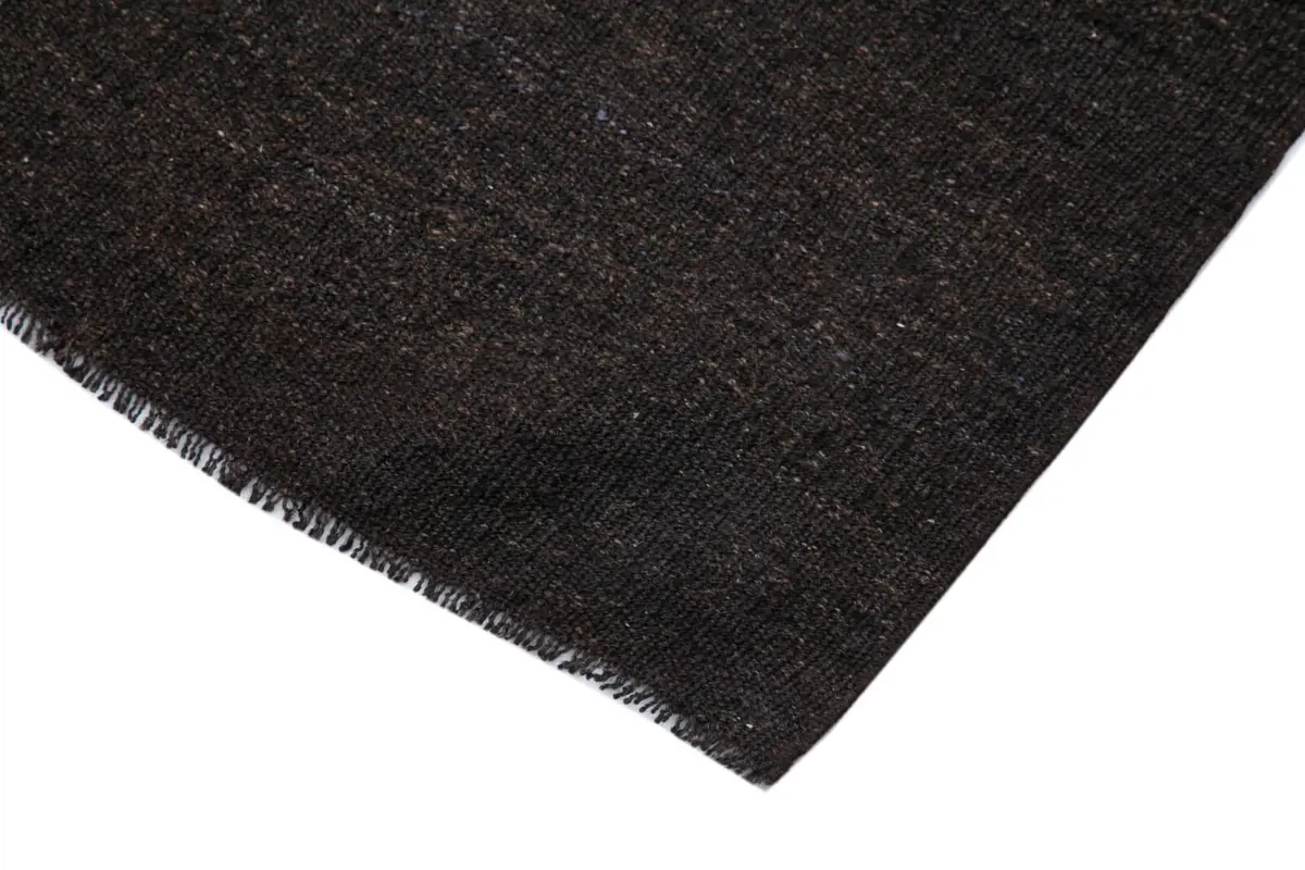 Kıl Çizgili Kahverengi Keçi Kılı İpliğinden El Dokuma Kilim-161x283 - Görsel 4