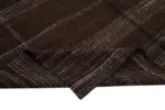 Kıl Çizgili Kahverengi Keçi Kılı İpliğinden El Dokuma Kilim-173x312 - Görsel 6
