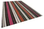 Chaput Patchwork Multi Renk Pamuk Üzerine Yün El Dokuma Kilim-260x385 - Görsel 2