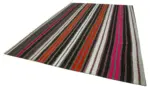 Chaput Patchwork Multi Renk Pamuk Üzerine Yün El Dokuma Kilim-260x385 - Görsel 3