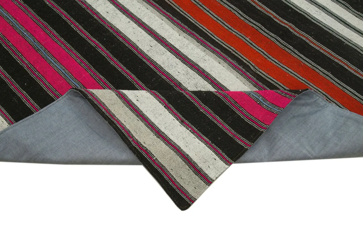 Chaput Patchwork Multi Renk Pamuk Üzerine Yün El Dokuma Kilim-260x385 - Görsel 6