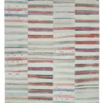 Chaput Patchwork Bej Renk Pamuk Üzerine Yün El Dokuma Kilim-293x401