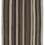 Kıl Çizgili Kahverengi Keçi Kılı İpliğinden El Dokuma Kilim-305x426