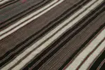 Kıl Çizgili Kahverengi Keçi Kılı İpliğinden El Dokuma Kilim-305x426 - Görsel 5