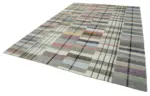 Chaput Patchwork Multi Renk Pamuk Üzerine Yün El Dokuma Kilim-260x370 - Görsel 3