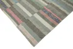 Chaput Patchwork Multi Renk Pamuk Üzerine Yün El Dokuma Kilim-257x360 - Görsel 4