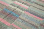 Chaput Patchwork Multi Renk Pamuk Üzerine Yün El Dokuma Kilim-257x360 - Görsel 5