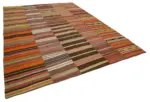 Anadolu Patchwork Turuncu Renk Pamuk Üzerine Yün El Dokuma Kilim-286x390 - Görsel 2