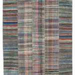 Chaput Patchwork Multi Renk Pamuk Üzerine Yün El Dokuma Kilim-310x376