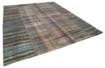 Chaput Patchwork Multi Renk Pamuk Üzerine Yün El Dokuma Kilim-310x376 - Görsel 2