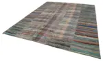 Chaput Patchwork Multi Renk Pamuk Üzerine Yün El Dokuma Kilim-310x376 - Görsel 3