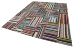 Chaput Patchwork Multi Renk Pamuk Üzerine Yün El Dokuma Kilim-357x457 - Görsel 3