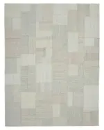 Chaput Patchwork Bej Renk Pamuk Üzerine Yün El Dokuma Kilim-316x408