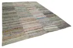 Chaput Patchwork Multi Renk Pamuk Üzerine Yün El Dokuma Kilim-276x386 - Görsel 2