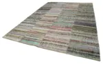 Chaput Patchwork Multi Renk Pamuk Üzerine Yün El Dokuma Kilim-276x386 - Görsel 3
