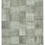 Patchwork Mavi Pamuk Üzerine Yün El Dokuma Kilim-250x350