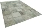 Patchwork Mavi Pamuk Üzerine Yün El Dokuma Kilim-250x350 - Görsel 2