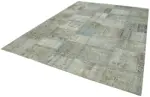 Patchwork Mavi Pamuk Üzerine Yün El Dokuma Kilim-250x350 - Görsel 3