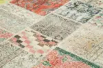 Patchwork Multi Pamuk Üzerine Yün El Dokuma Kilim-249x351 - Görsel 5