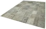 Patchwork Gri Pamuk Üzerine Yün El Dokuma Kilim-250x350 - Görsel 3