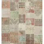 Patchwork Multi Pamuk Üzerine Yün El Dokuma Kilim-250x353