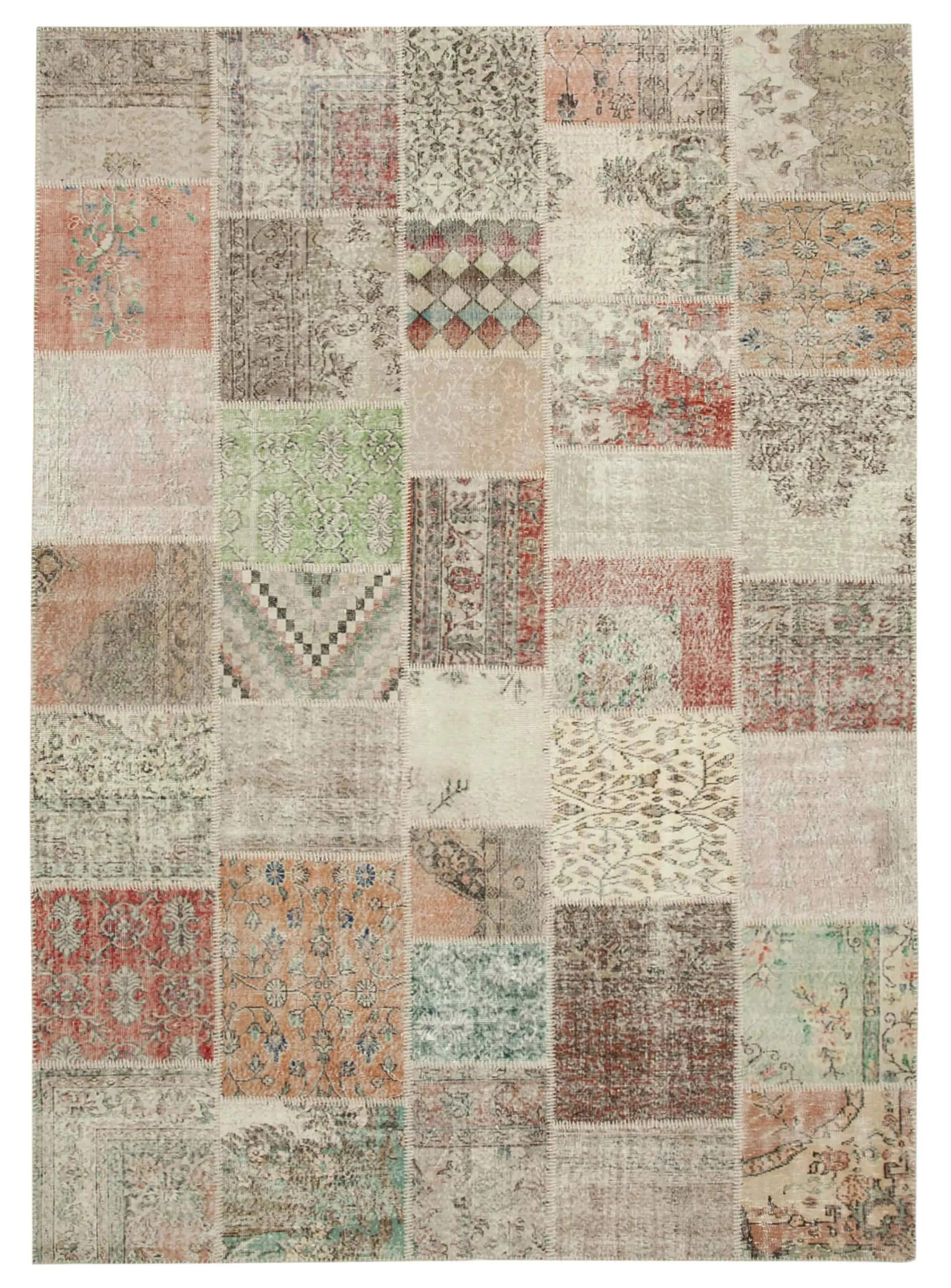 Rc_34800_0_Multicolor_Patchwork_Rugs Patchwork Multi Pamuk Üzerine Yün El Dokuma Kilim-250x353 - Görsel 1