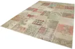 Patchwork Multi Pamuk Üzerine Yün El Dokuma Kilim-250x353 - Görsel 3