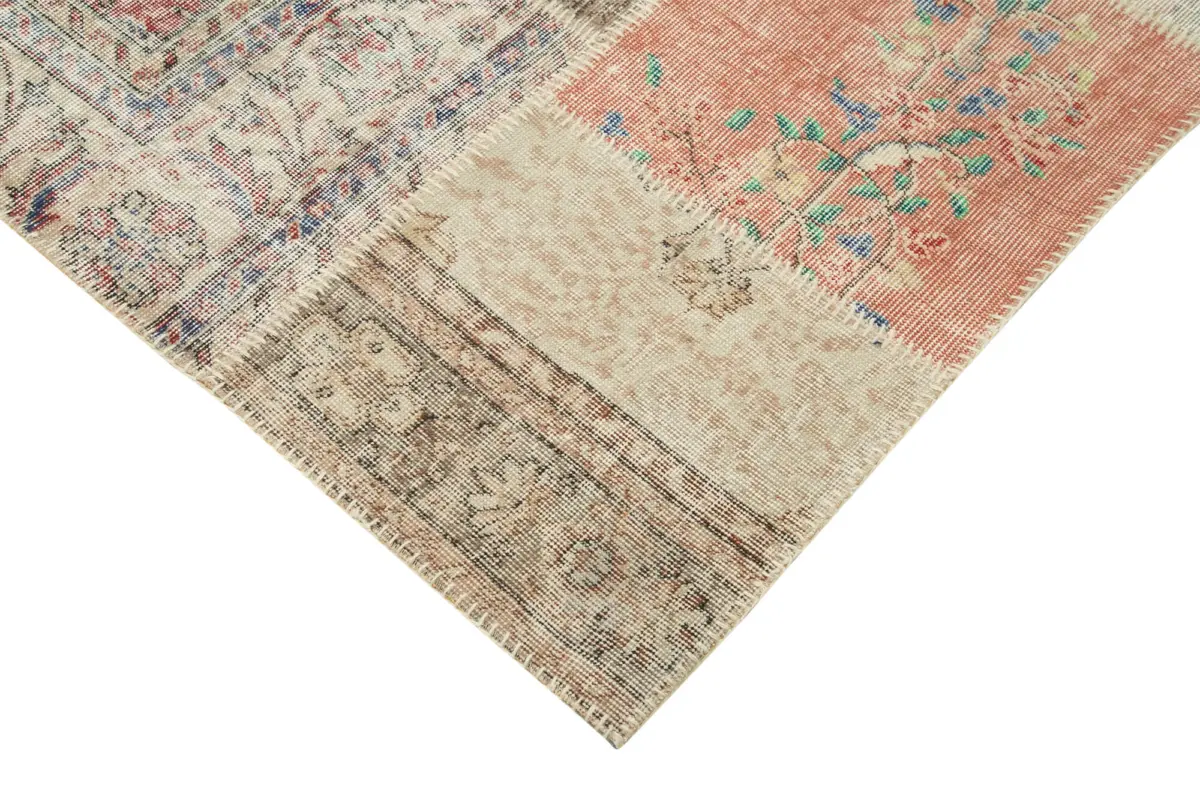 Patchwork Multi Pamuk Üzerine Yün El Dokuma Kilim-250x353 - Görsel 4
