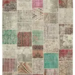 Patchwork Multi Pamuk Üzerine Yün El Dokuma Kilim-250x350