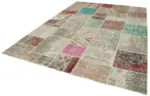 Patchwork Multi Pamuk Üzerine Yün El Dokuma Kilim-250x350 - Görsel 3