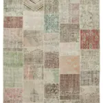 Patchwork Multi Pamuk Üzerine Yün El Dokuma Kilim-250x350