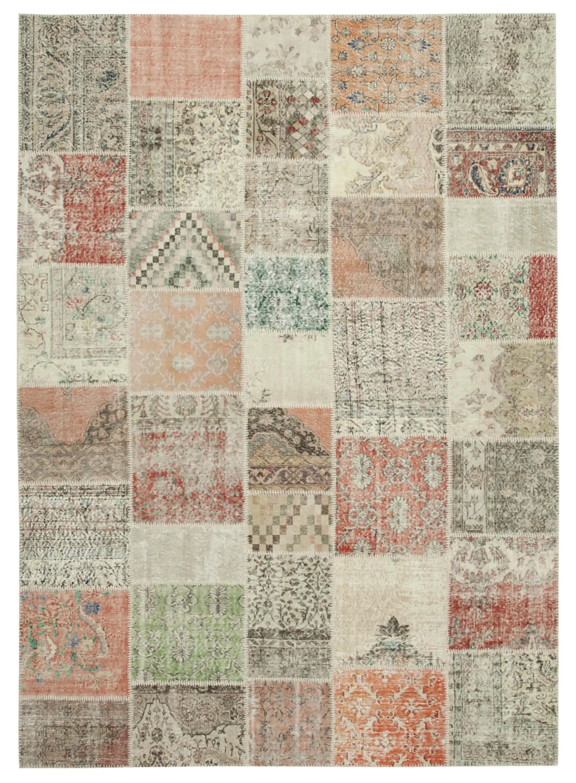 Rc_34808_0_Multicolor_Patchwork_Rugs Patchwork Multi Pamuk Üzerine Yün El Dokuma Kilim-249x350 - Görsel 1