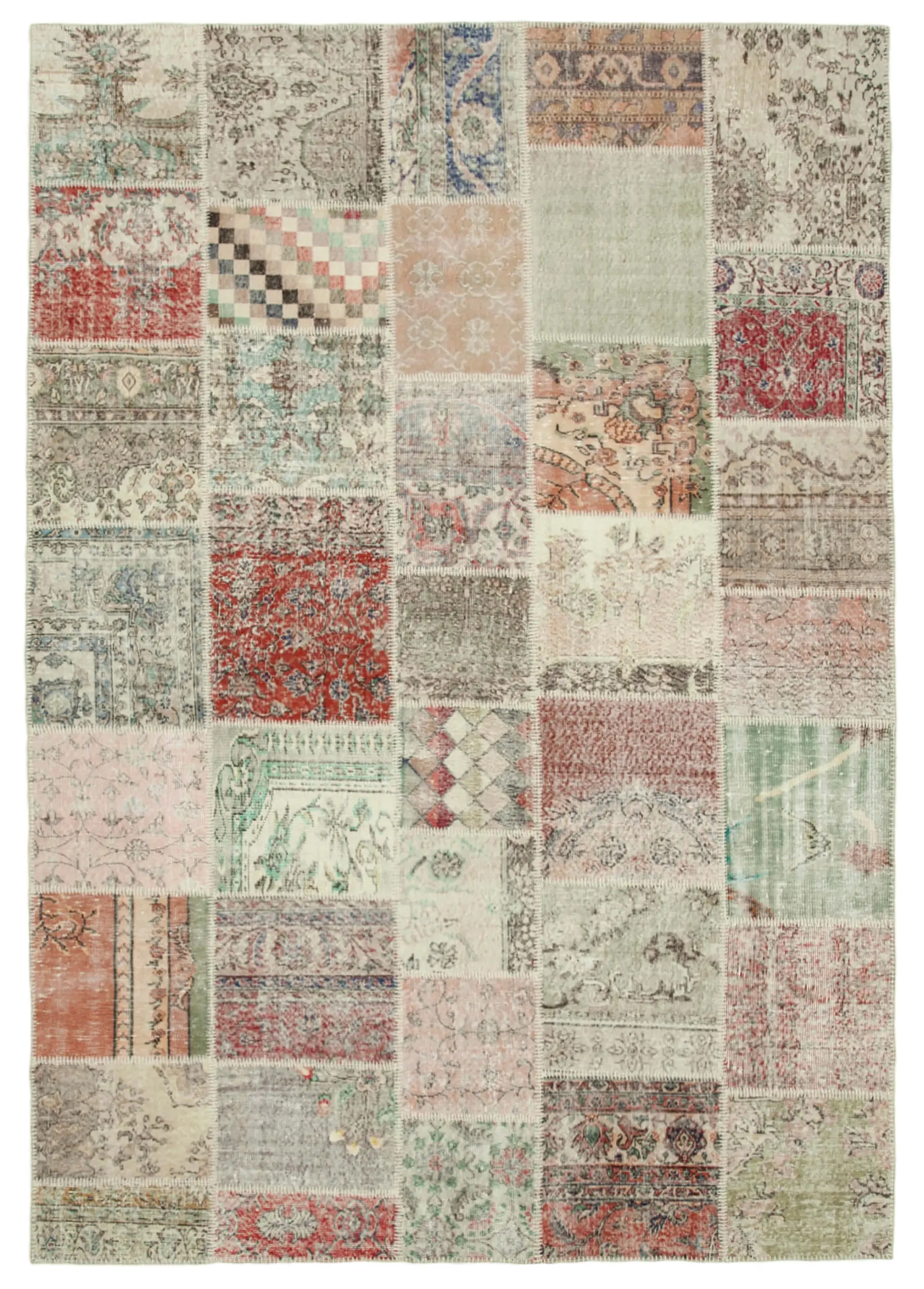 Rc_34809_0_Multicolor_Patchwork_Rugs Patchwork Multi Pamuk Üzerine Yün El Dokuma Kilim-246x350 - Görsel 1