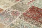 Patchwork Multi Pamuk Üzerine Yün El Dokuma Kilim-246x350 - Görsel 5