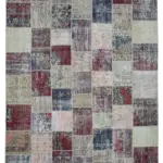 Patchwork Multi Pamuk Üzerine Yün El Dokuma Kilim-300x400