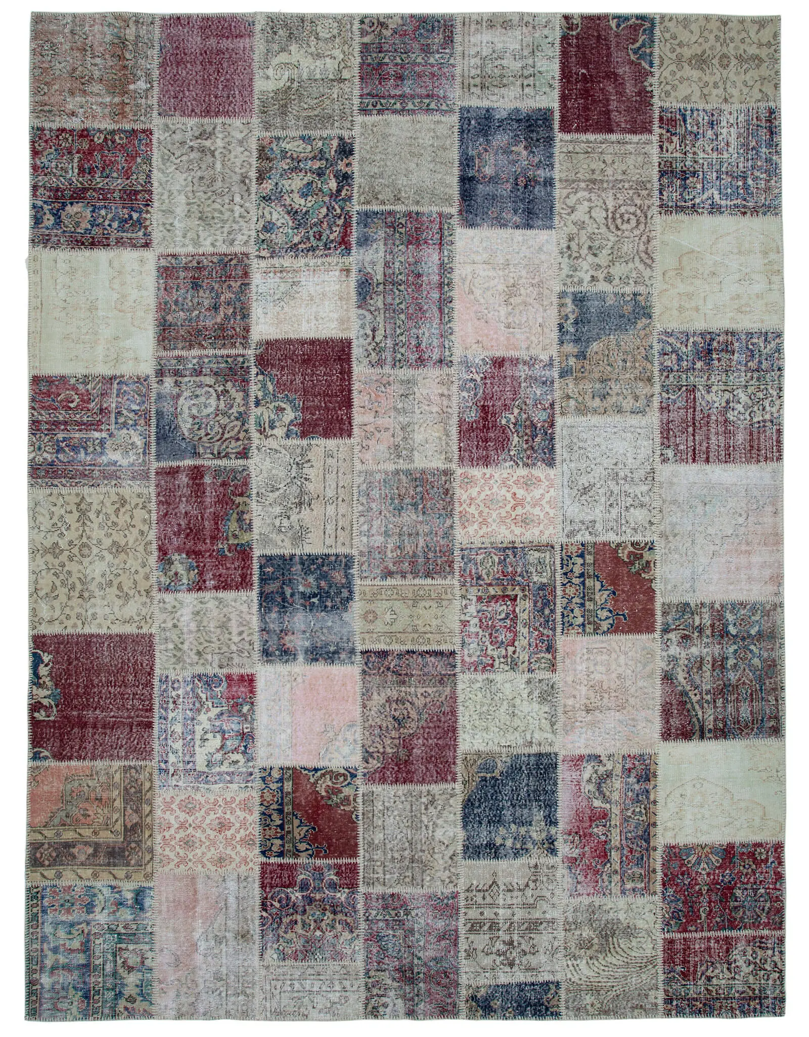 Rc_34820_0_Multicolor_Patchwork_Rugs Patchwork Multi Pamuk Üzerine Yün El Dokuma Kilim-300x400 - Görsel 1